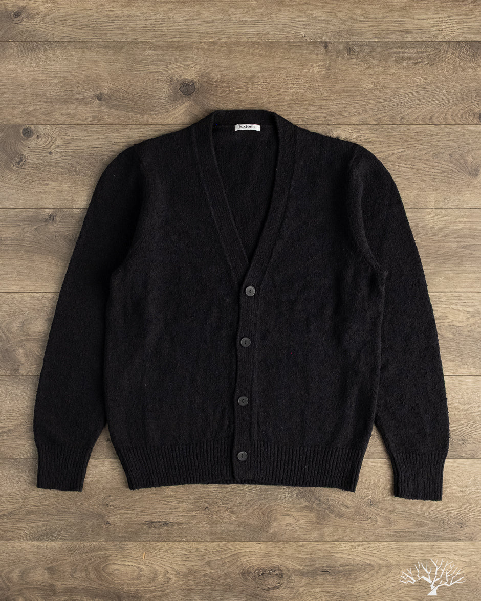 3sixteen - Classic Cardigan - Black Boucle – Withered Fig