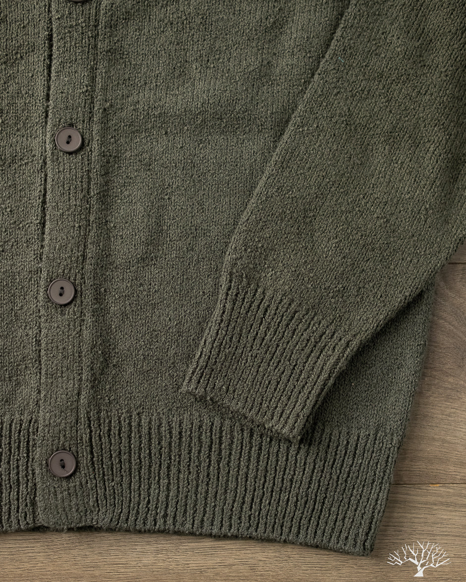 【OLIVE】Damaged knit cardigan Zara Fitted Waist Plain Knit V-Neck Cardigan Olive Green XS S M L