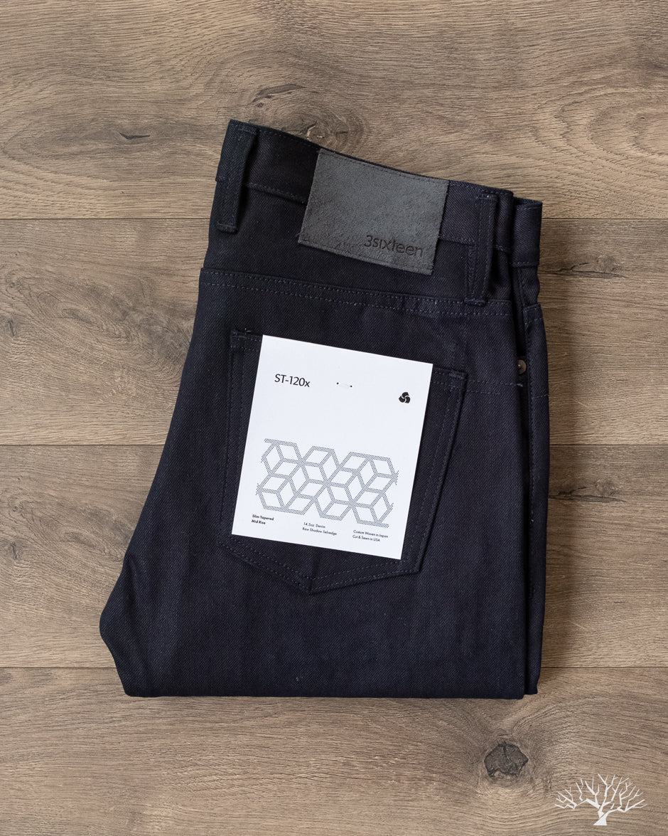 ST-120x Slim Tapered Shadow Selvedge Denim1