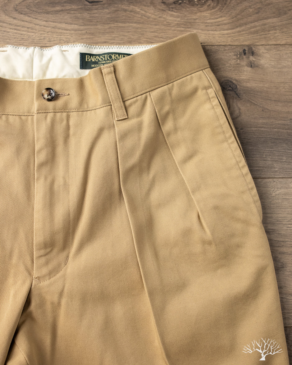 Barnstormer - 1002P 2 Pleated Dress Chinos - Khaki – Withered Fig