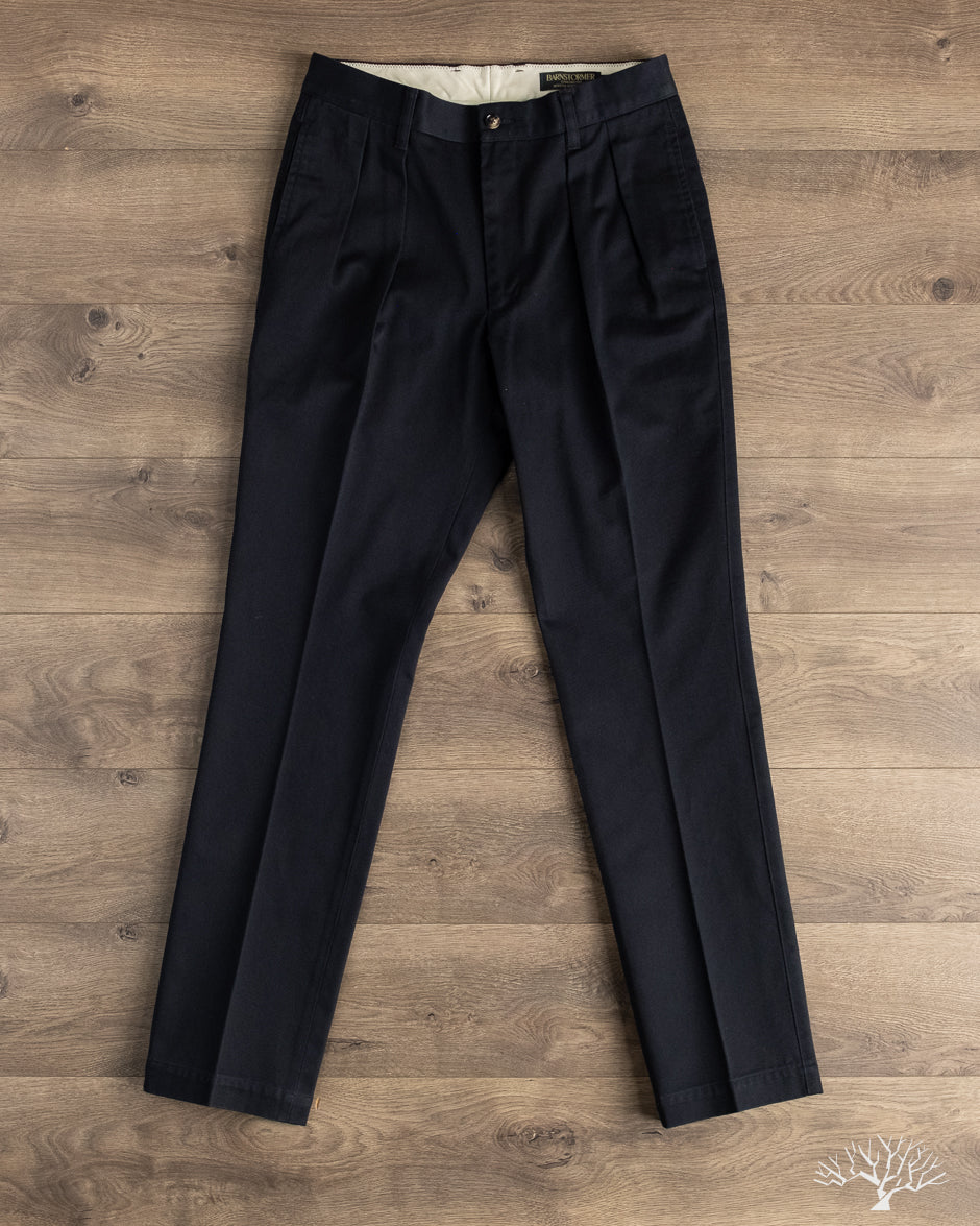 Barnstormer - 1002P 2 Pleated Dress Chinos - Navy – Withered Fig