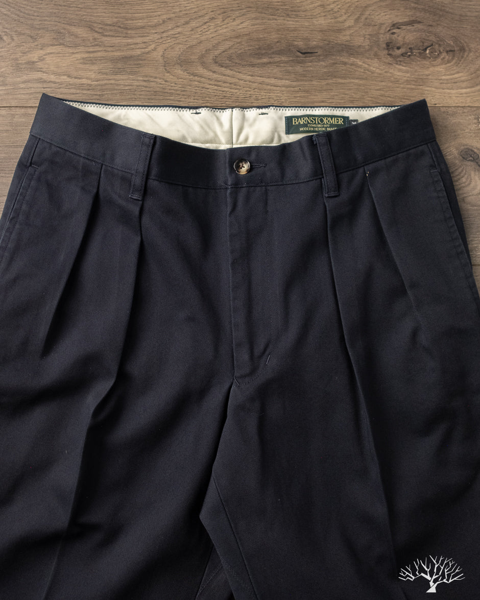 Barnstormer - 1002P 2 Pleated Dress Chinos - Navy – Withered Fig