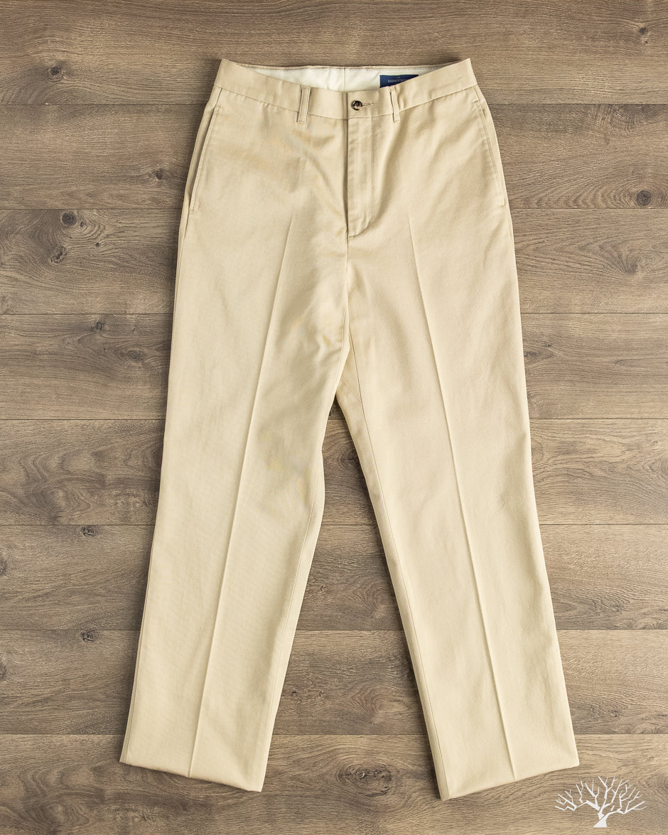 Barnstormer - 1952UC Flat Front Chino Trousers - Beige – Withered Fig
