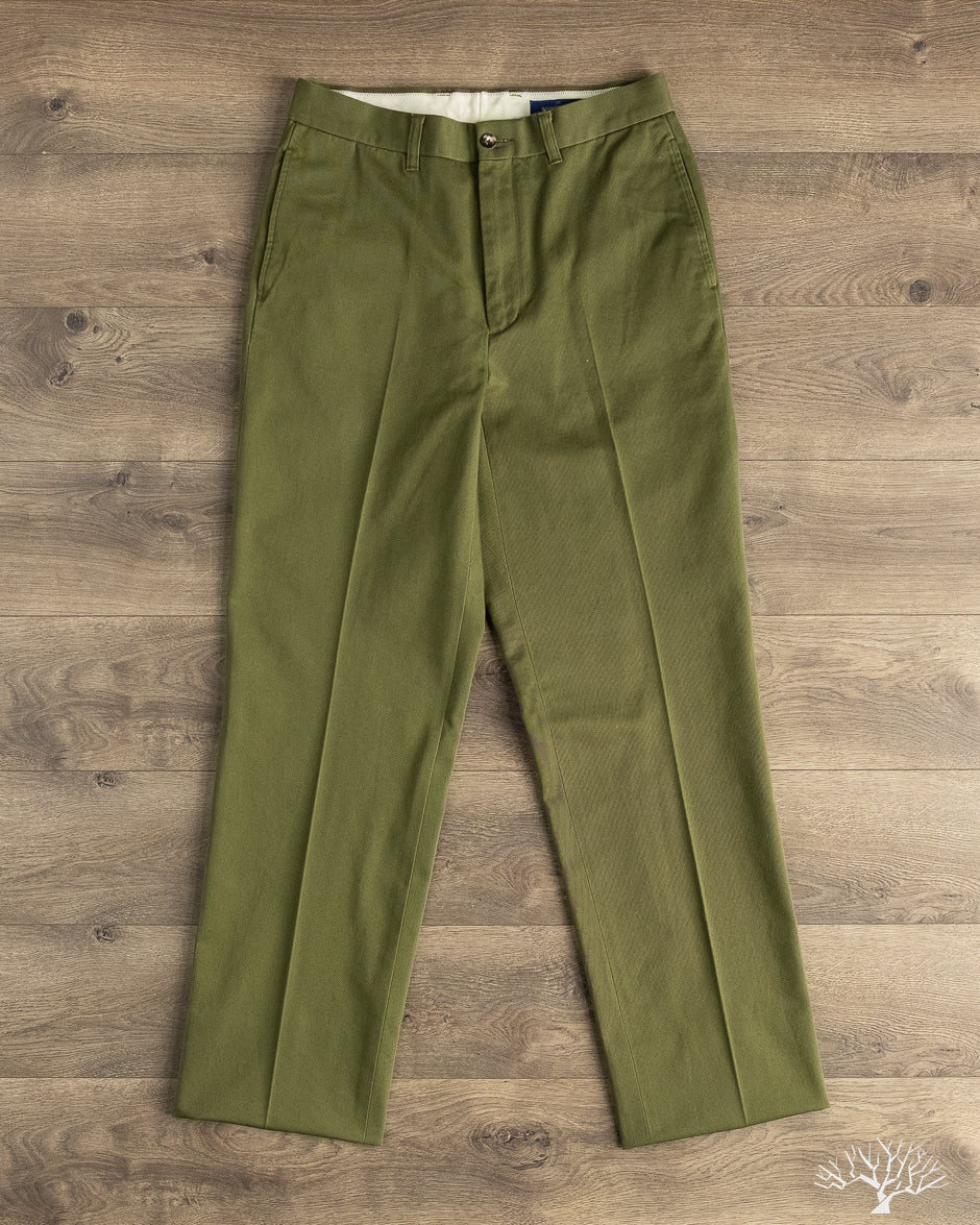 Barnstormer - 1952UC Flat Front Chino Trousers - Olive – Withered Fig