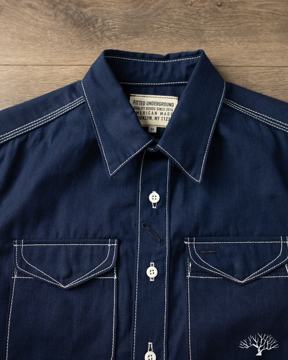 Fitted Underground - LES Indigo Selvedge Chambray Shirt - Dark