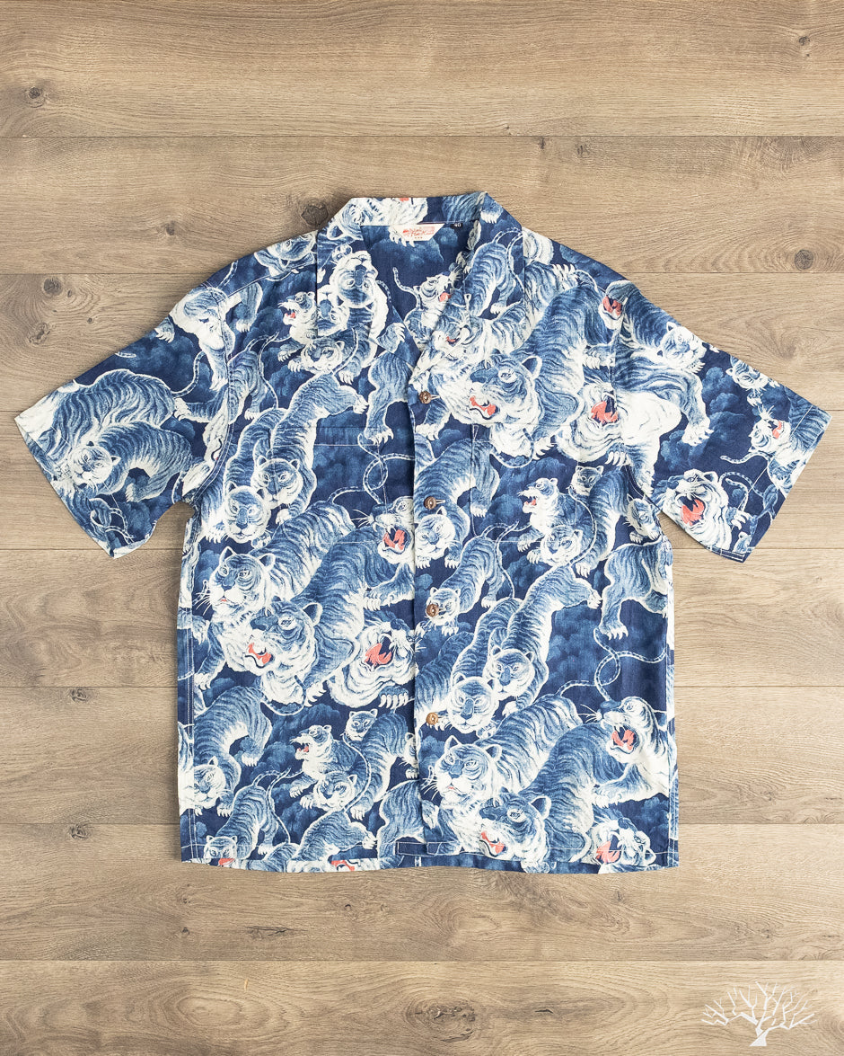 The Flat Head - FN-SCK-010S - 5oz Chambray Short-Sleeve Work Shirt