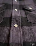 FN-SNW-101L - Block Check Flannel Western Shirt - Grey/Black