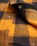 FN-SNW-101L - Block Check Flannel Western Shirt - Orange/Charcoal