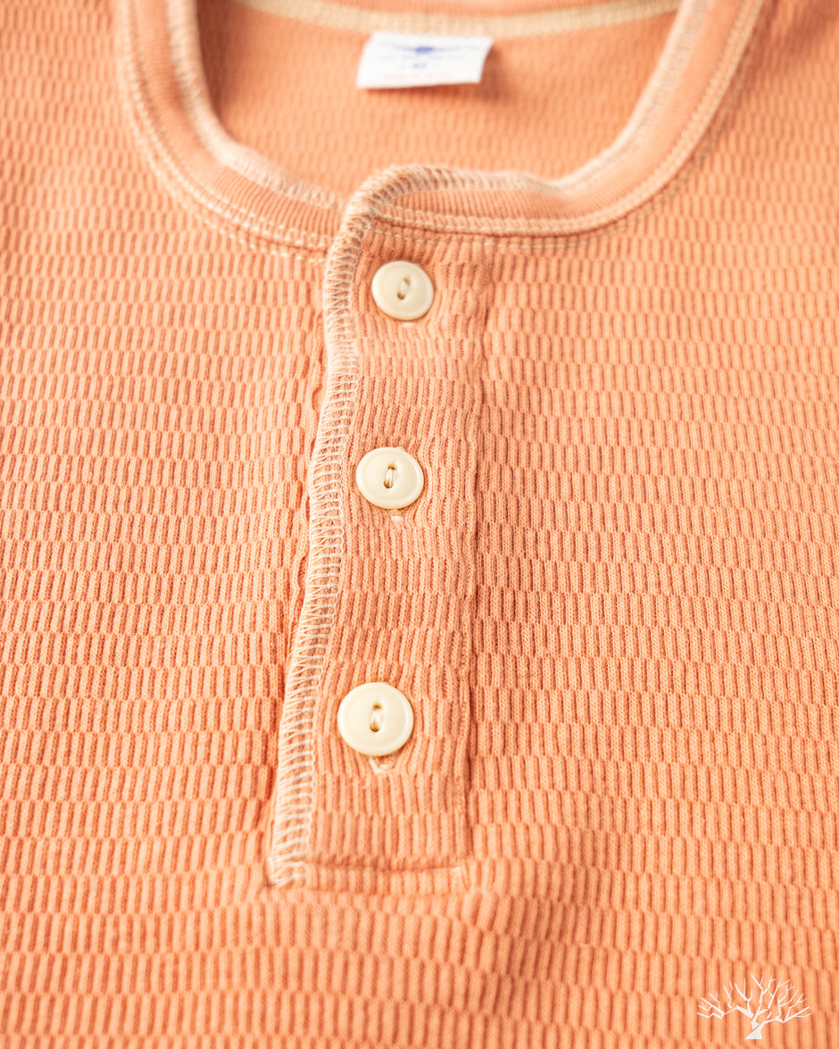 The Flat Head - FN-THLH-004 - Waffle Knit Henley Thermal - Light