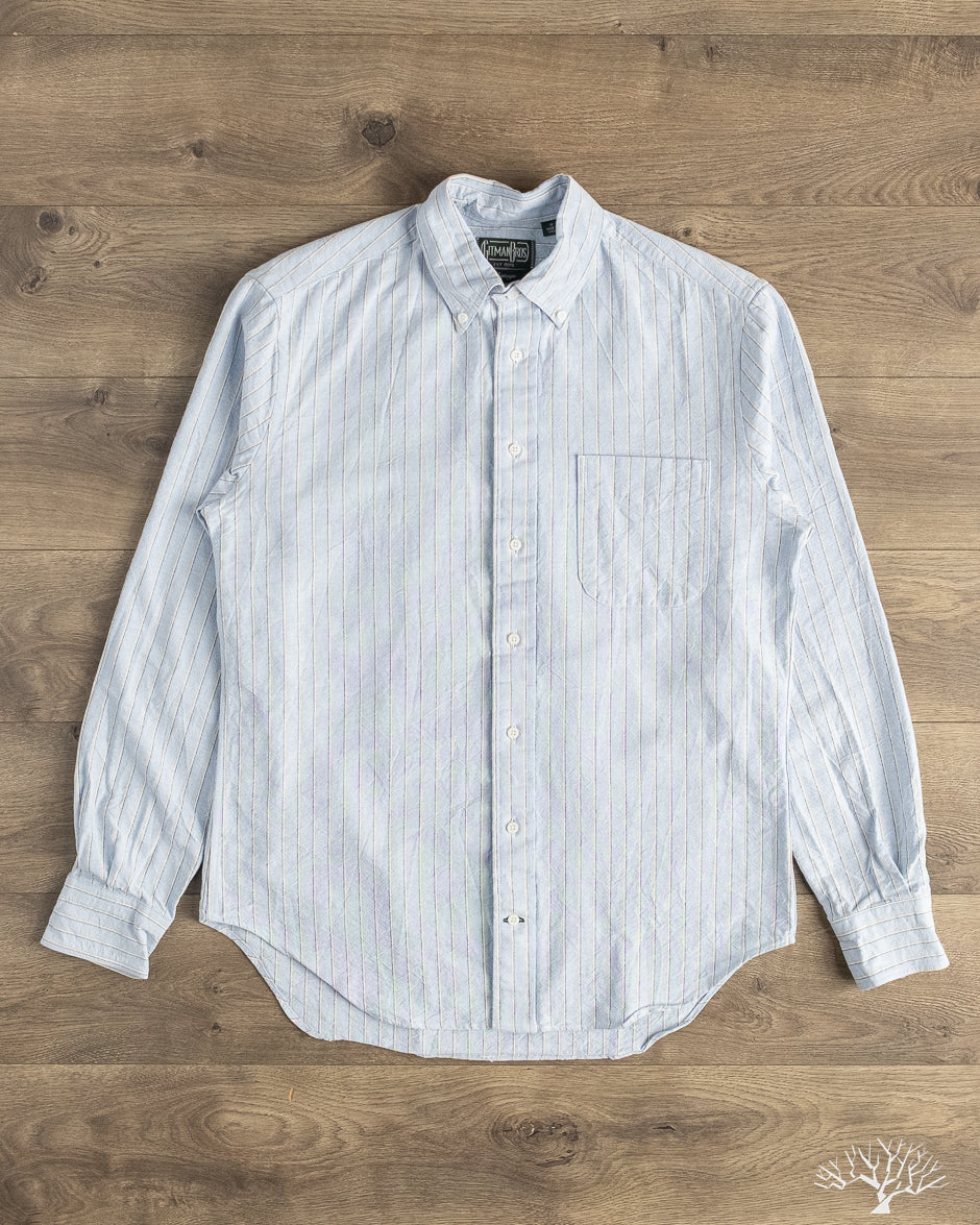 Gitman Vintage - Japanese Striped Oxford - Blue – Withered Fig