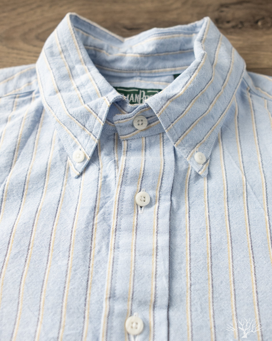Gitman Vintage - Japanese Striped Oxford - Blue – Withered Fig