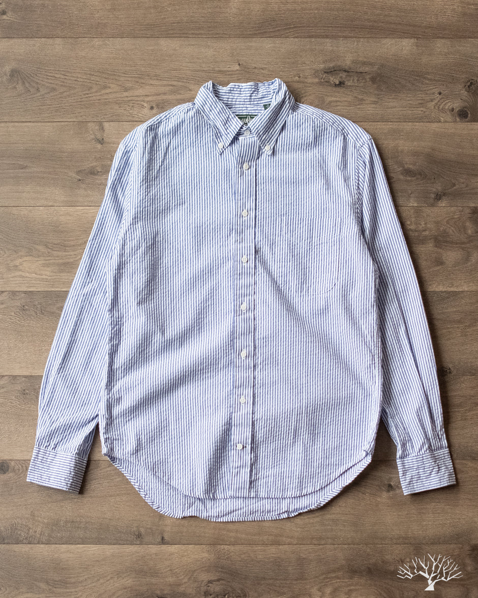 Gitman Vintage - Blue Tonal Seersucker Long-Sleeve Shirt