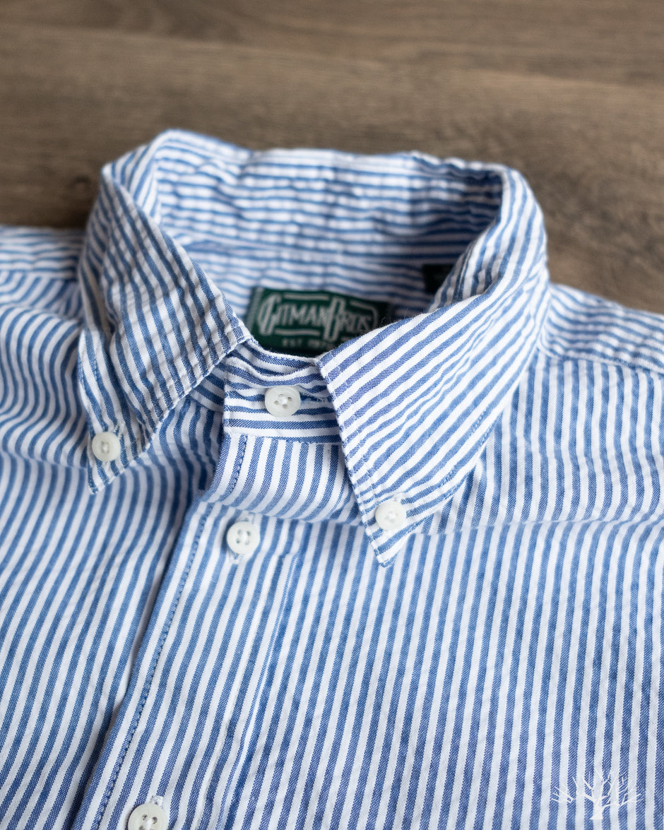 Gitman Vintage - Blue Tonal Seersucker Long-Sleeve Shirt