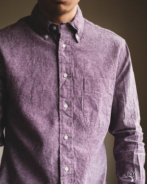Gitman Vintage Purple Cotton/Linen Long-Sleeve Shirt