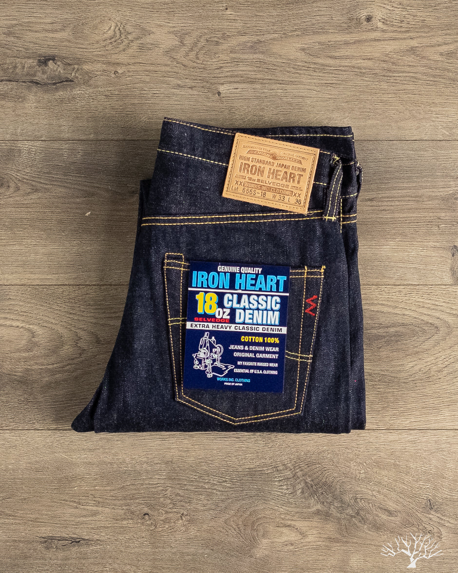 IRON HEART 666S-18 18oz セルビッジデニム Iron Heart - IH-666S-18 18oz Slim Straight Selvedge Denim