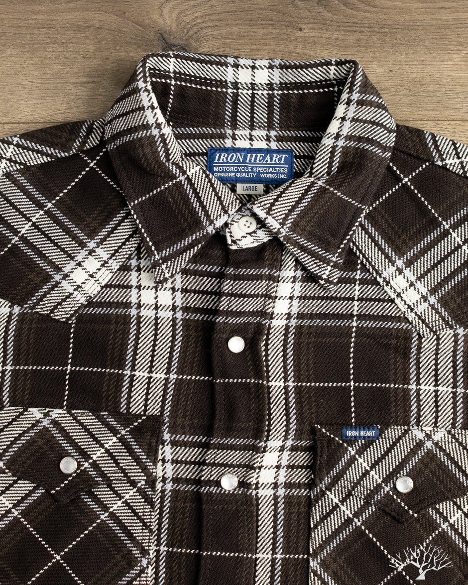 Iron Heart - IHSH-439-BLK - 9oz Selvedge Flannel Check Western