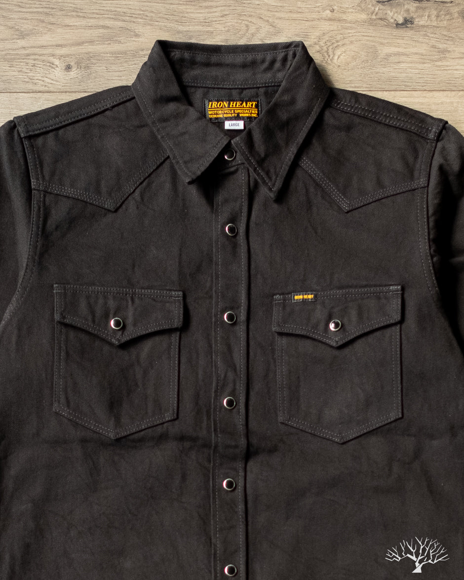 Iron Heart IHSH-218-BLK 12oz Black Selvedge Denim Western