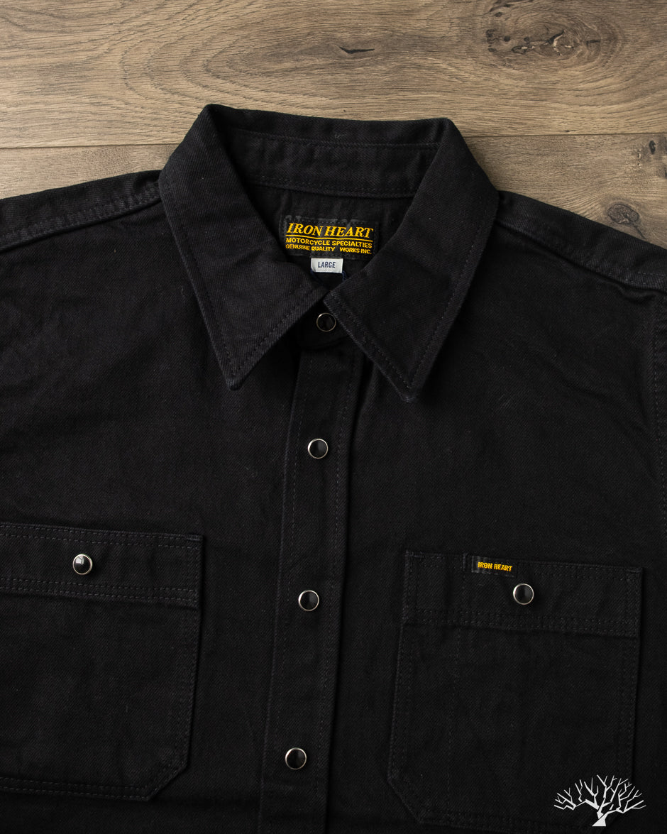Iron Heart - IHSH-338-BLK - 12oz Black Selvedge Denim Work Shirt