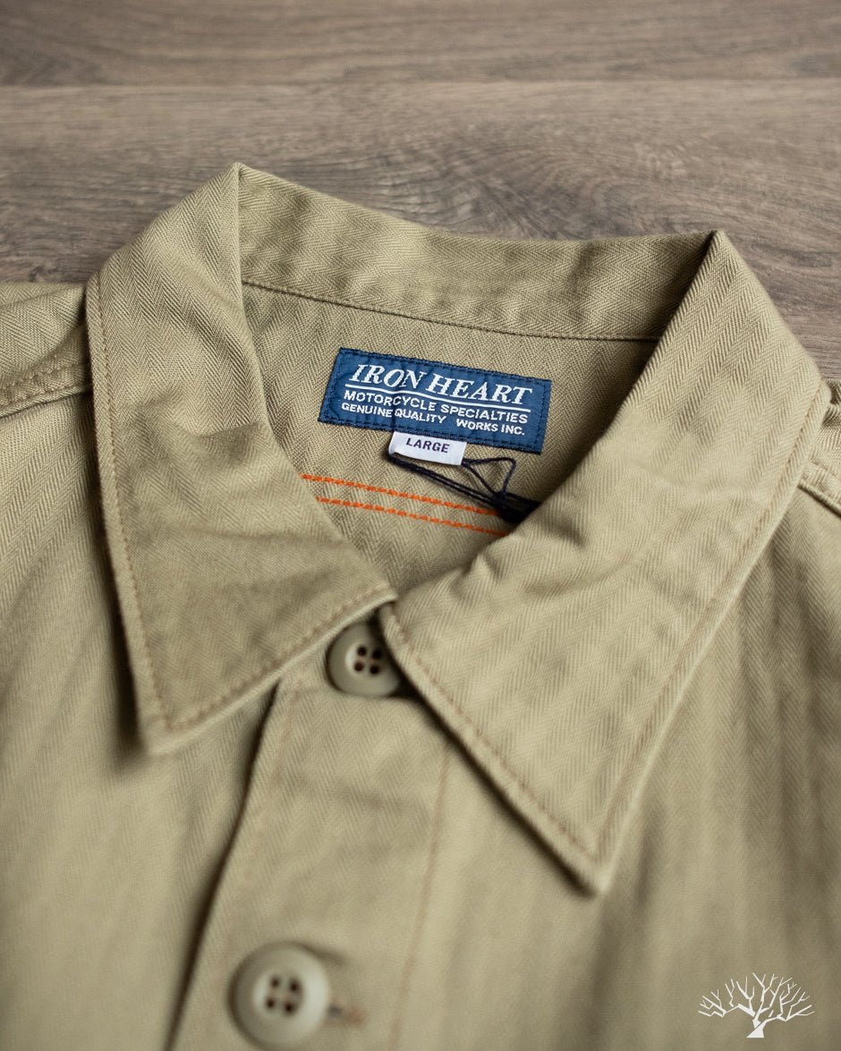 Iron Heart - IHSH-385-BEI - 9oz Herringbone Military Shirt