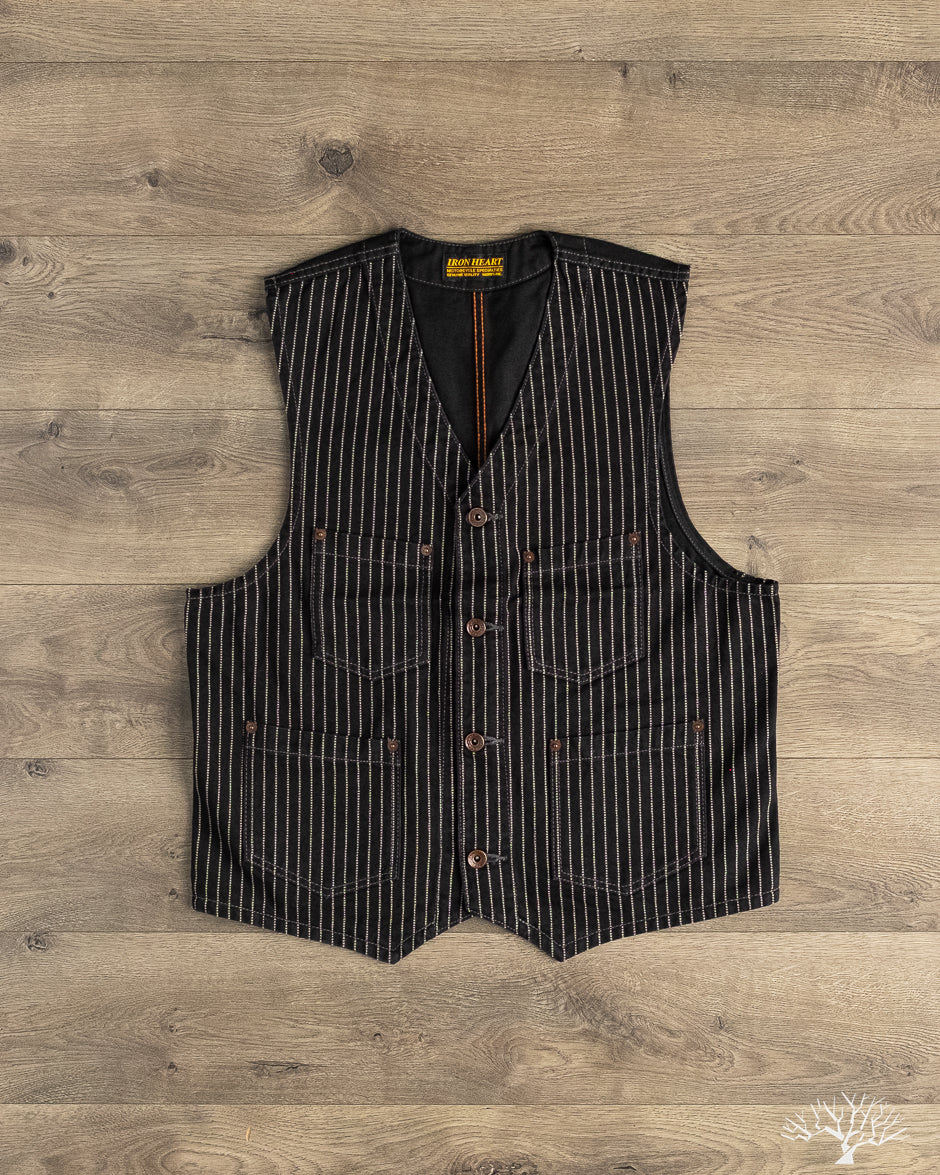 Iron Heart - IHV-02-BLK 12oz Wabash/Duck Work Vest - Black/Black