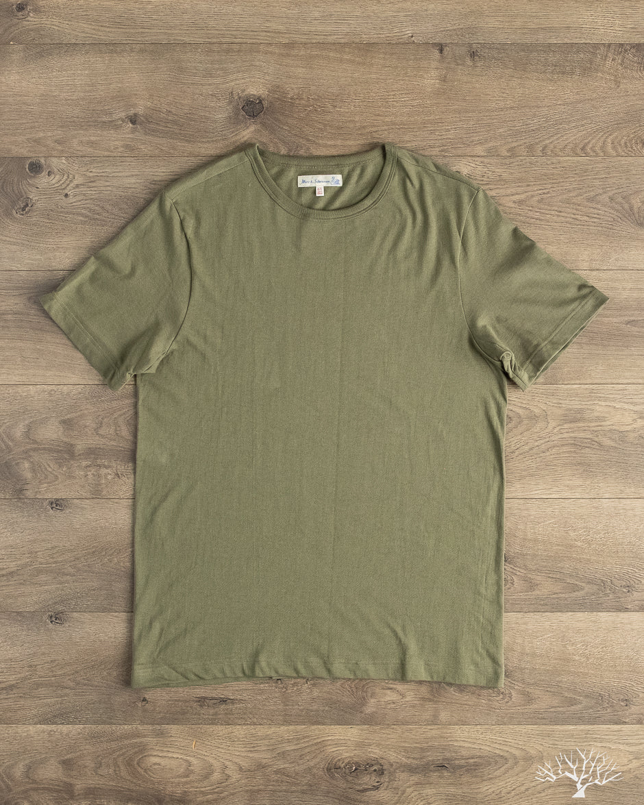 Merz b. Schwanen - 1950s Organic Cotton Loopwheel Tee - Army