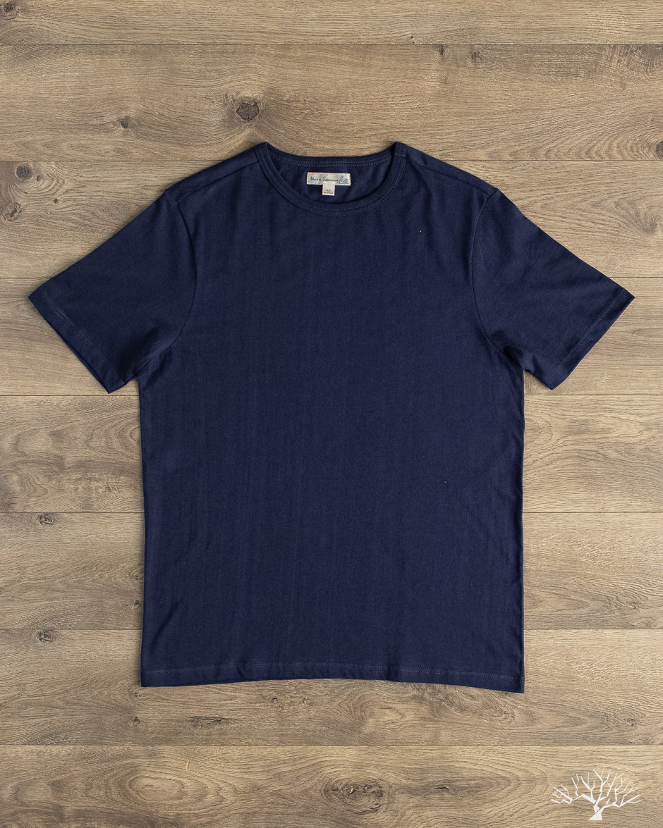Merz b. Schwanen - 1950s Organic Cotton Loopwheel Tee - Ink Blue