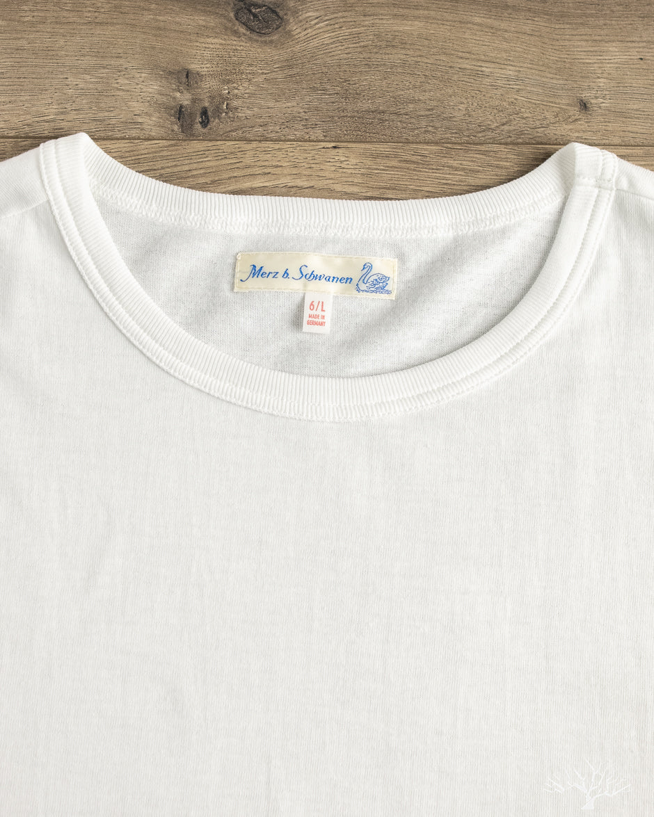 Merz b. Schwanen - 1950s Organic Cotton Loopwheel Tee - White