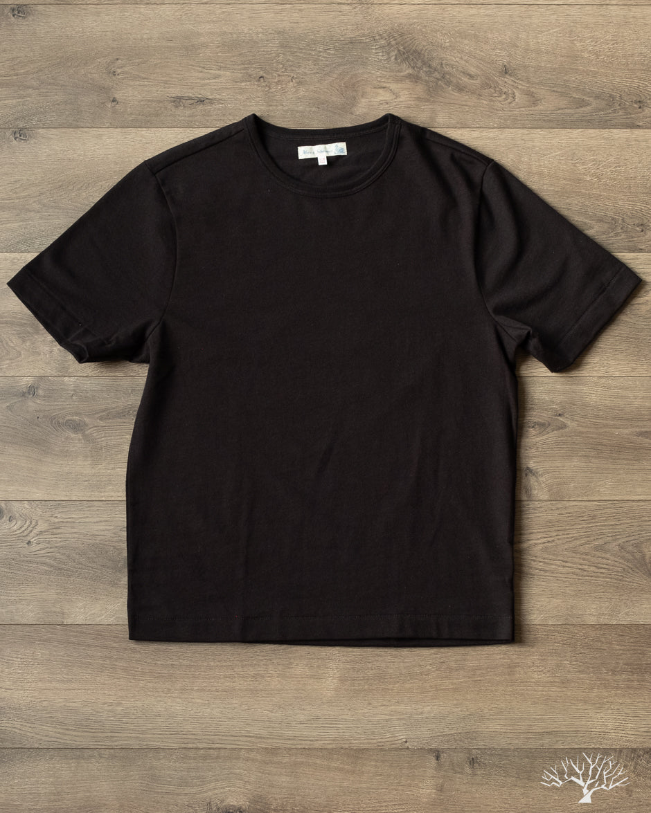 Merz b. Schwanen - 2M15C Sturdy Jersey Cropped T-Shirt - Black