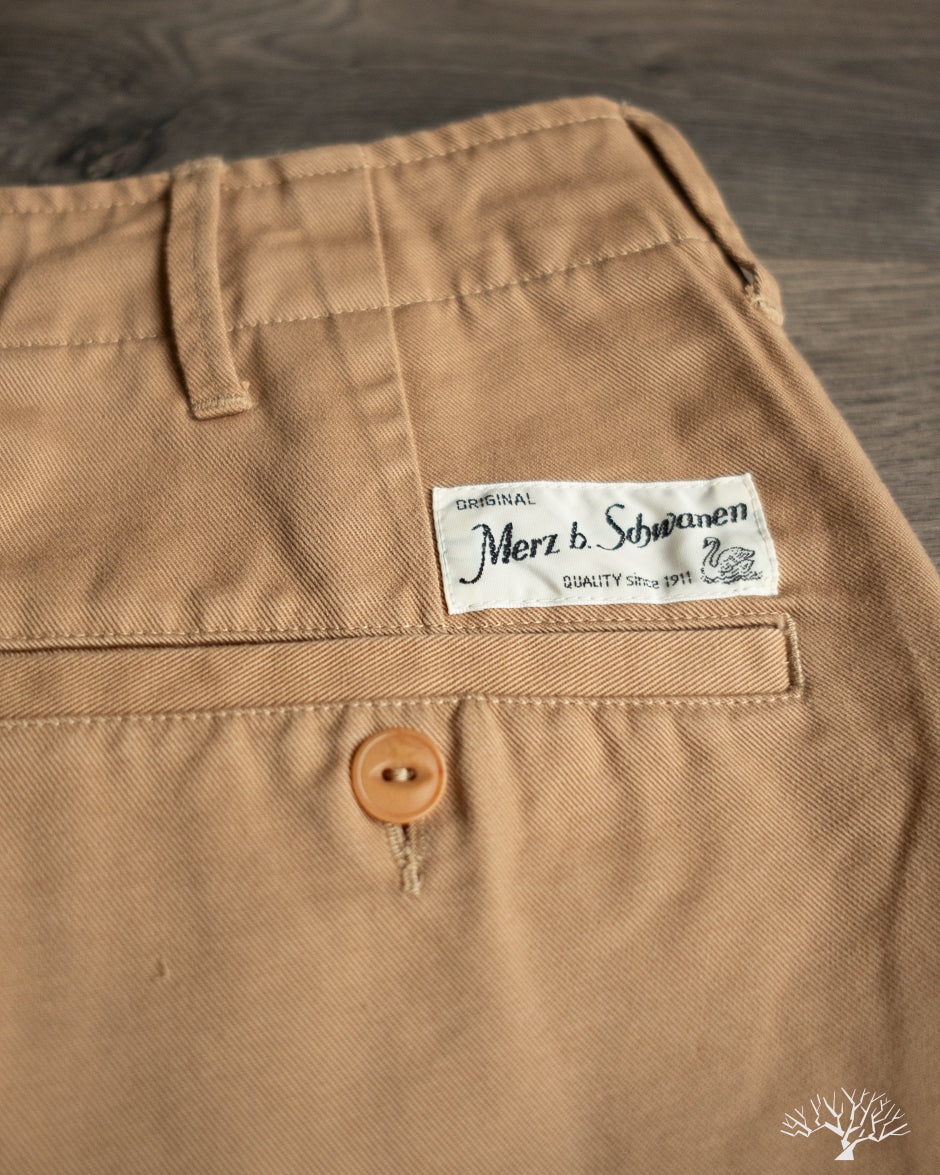 Merz b. Schwanen - CHINO01 - Wide Cut Chinos - Khaki – Withered Fig