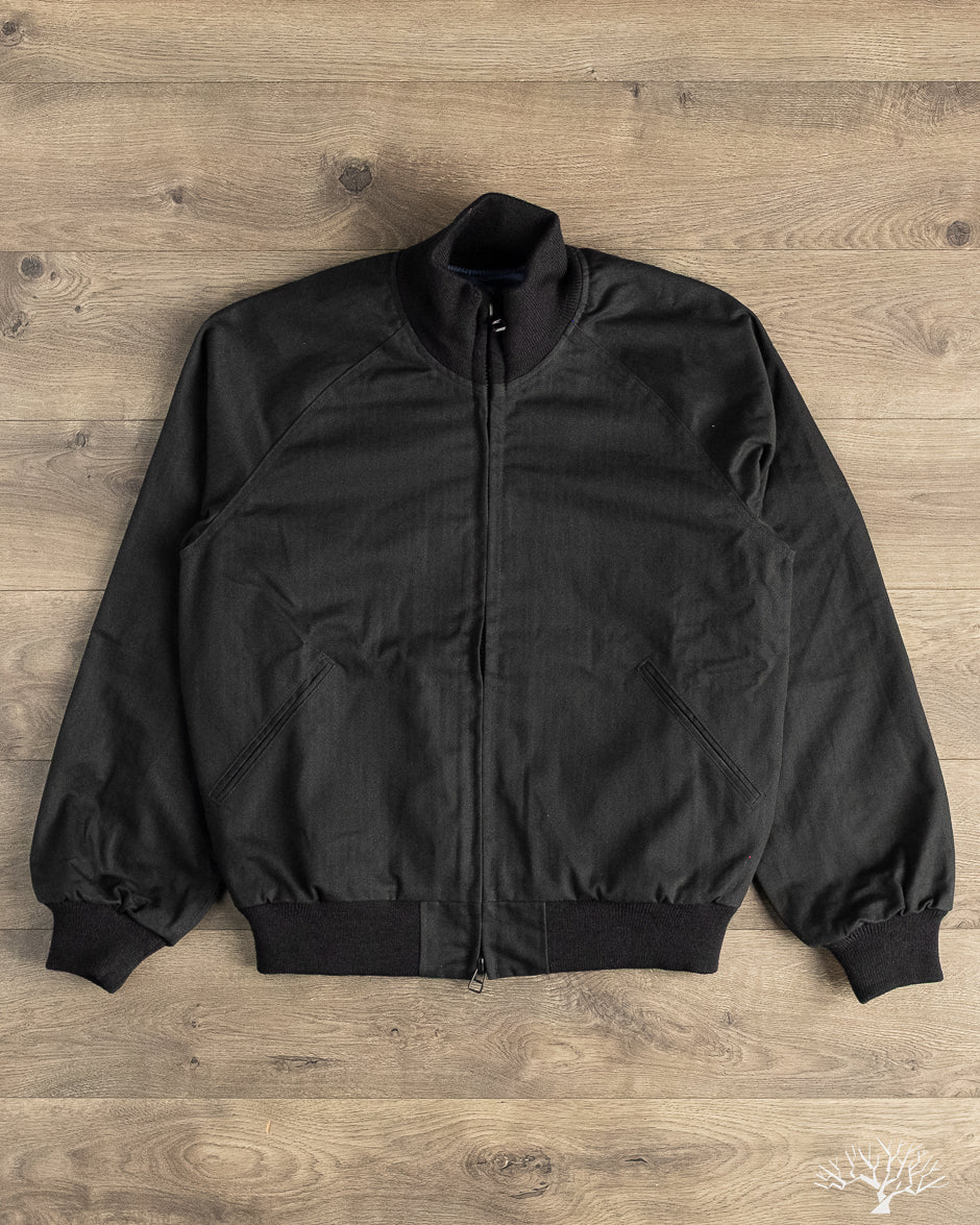 beeden compact sw jacket ブラック Merz b. Schwanen x Dehen 1920 - Pilot Jacket - Black Wax Cotton