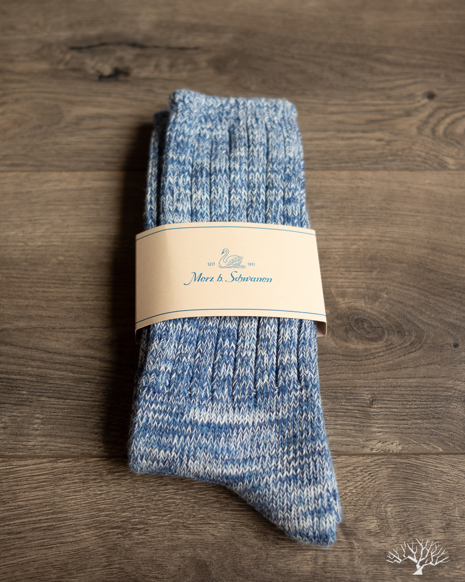 Merz b. Schwanen - GS07 Organic Cotton Mélange Socks - Denim Blue