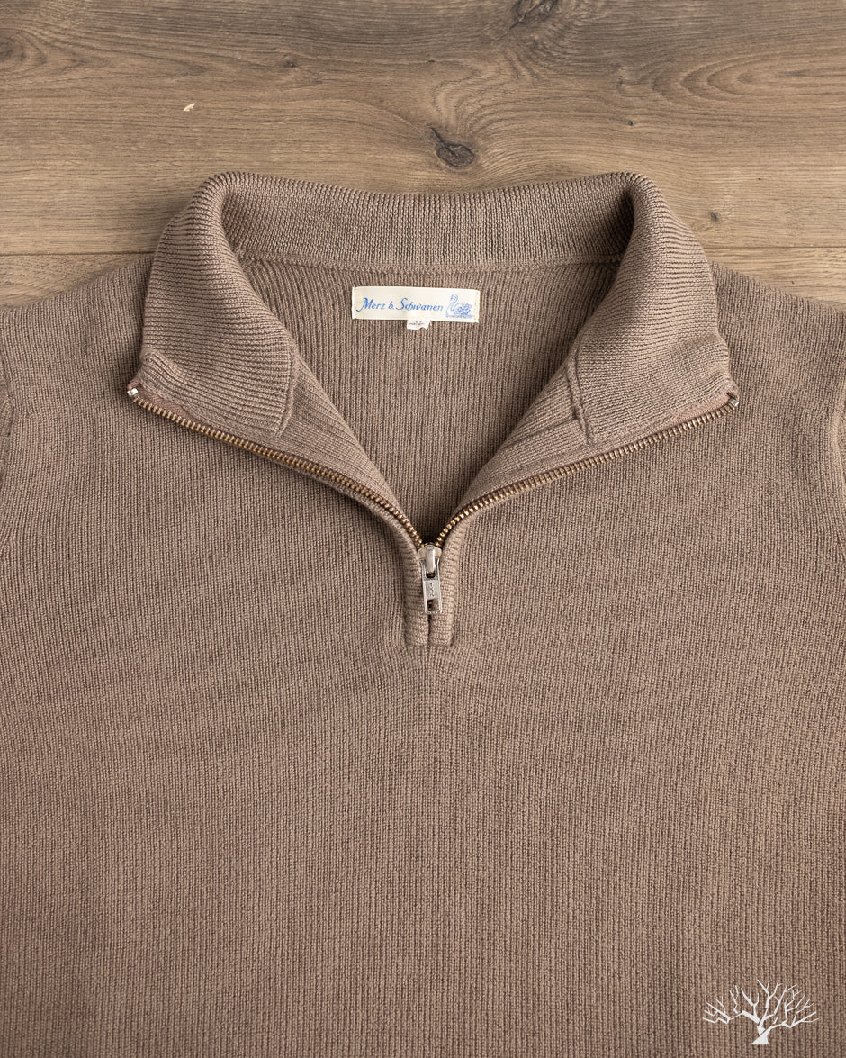 Merz b. Schwanen - MWZP04 Merino Wool Ribbed Half-Zip Pullover