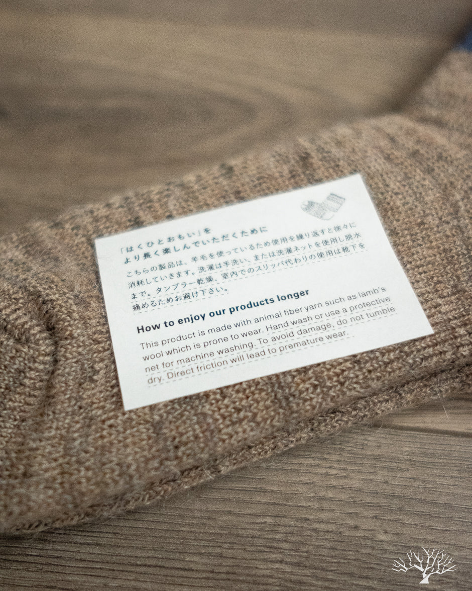 Nishiguchi Kutsushita Mohair Wool Pile Socks - Navy