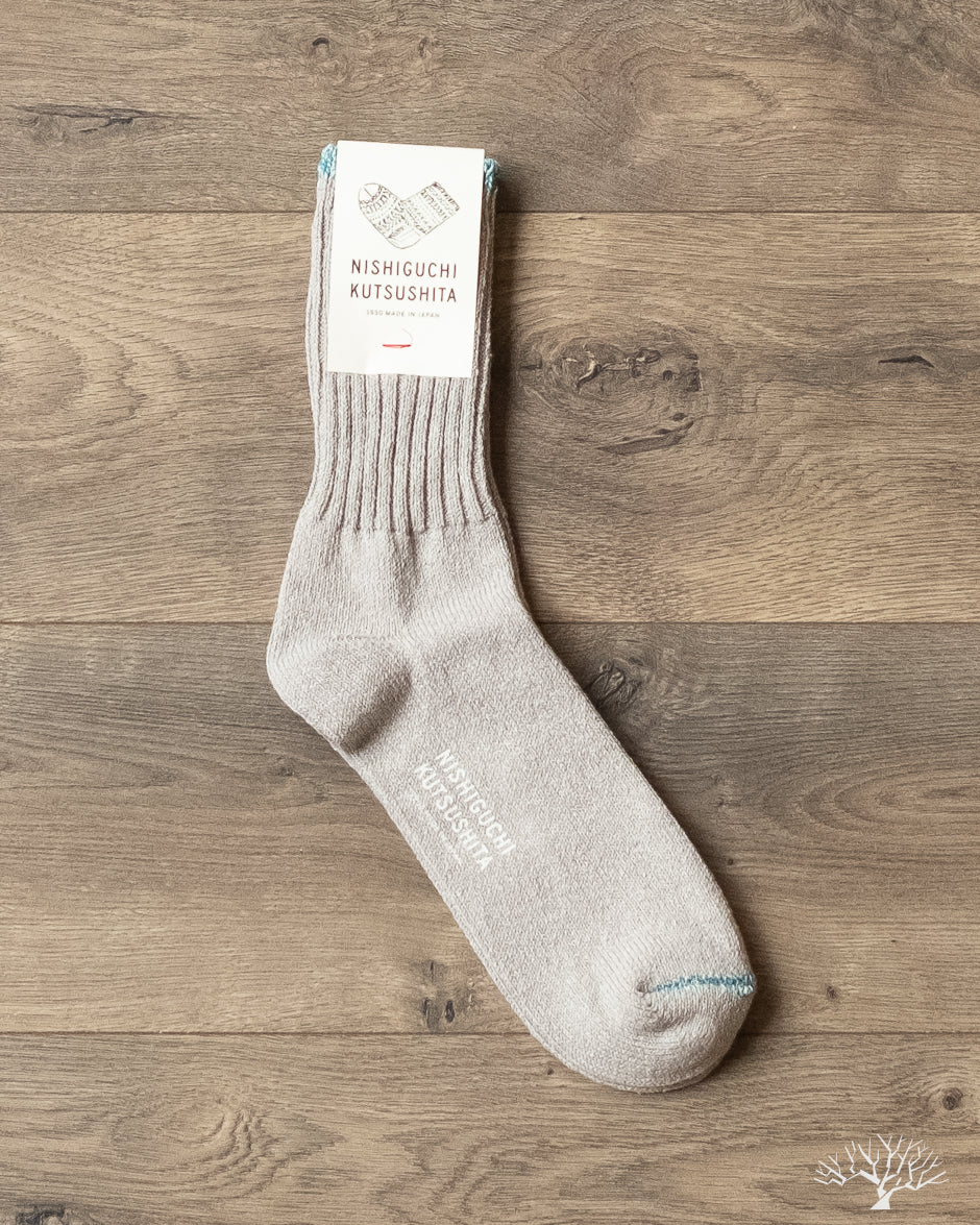 Nishiguchi Kitsushita - Silk Cotton Socks - Light Gray – Withered Fig