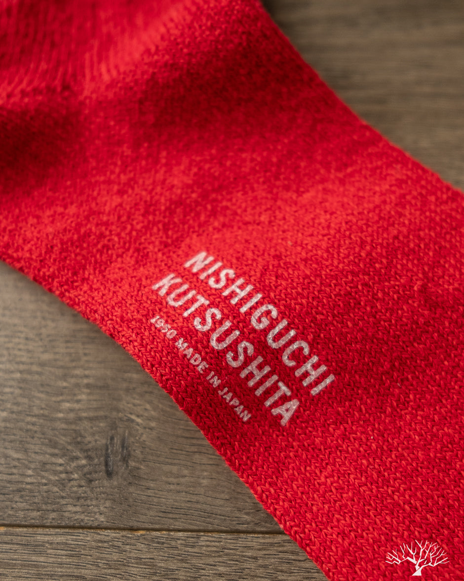 Nishiguchi Kitsushita - Silk Cotton Socks - Red – Withered Fig