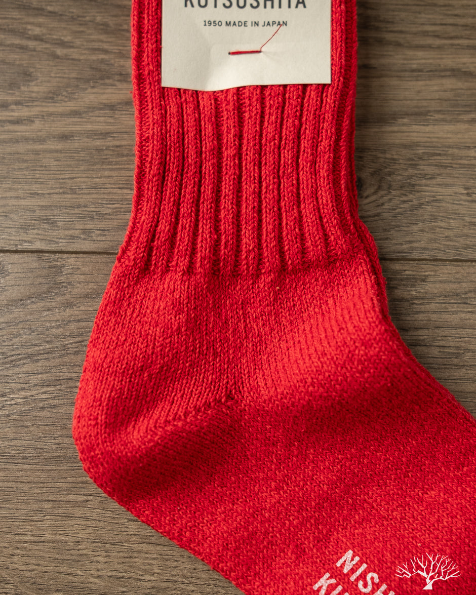 Nishiguchi Kitsushita - Silk Cotton Socks - Red – Withered Fig