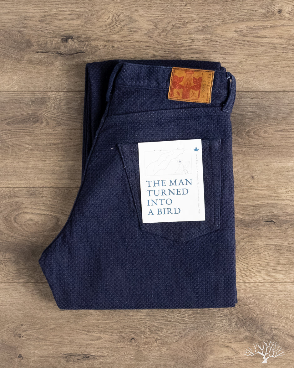 noriです。 Omoto Denim - 0621 - 15oz Ori-Sashi Sashiko Relax Pants – Withered Fig