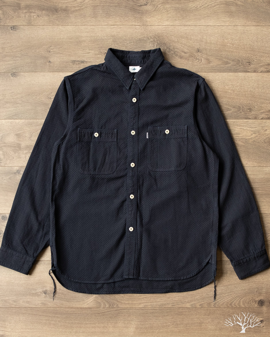 comori denim shirt Black écru comori denim shirt Black écru Carbon Black Regular Fit Full