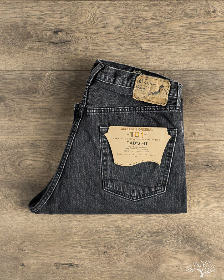 orSlow - 101 Dad's Fit Denim - 90's Black Stone Denim – Withered Fig
