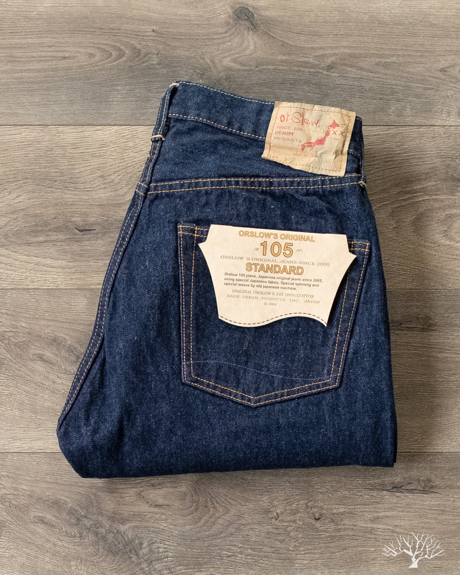 orSlow - 105 Standard Fit Selvedge Denim - One Wash – Withered Fig