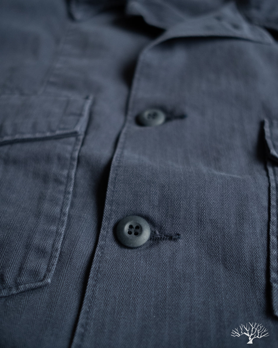 orSlow - 4 Pocket U.S. Army Shirt Jacket - HBT Navy – Withered Fig