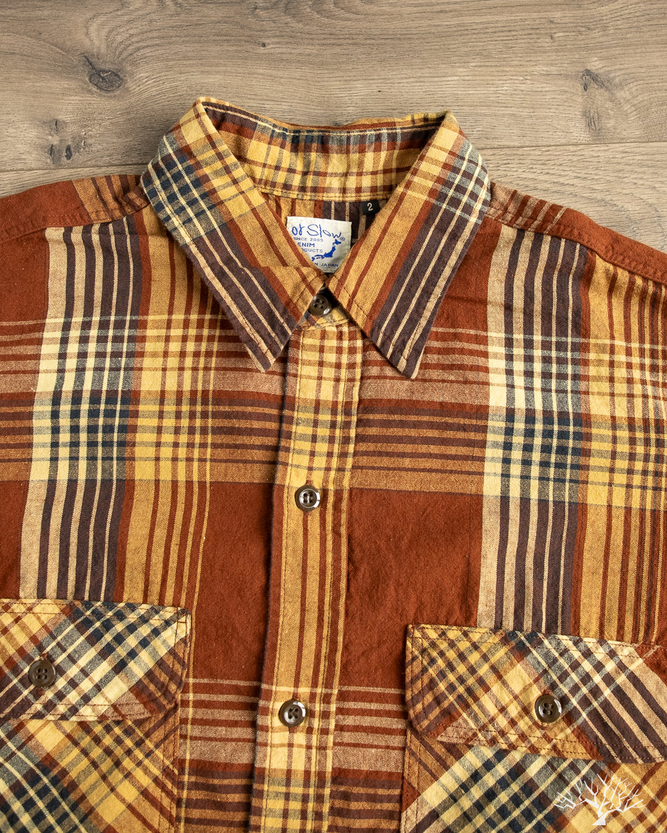 orSlow - Original Check Work Shirt w/ Flap Pocket - Brown Check