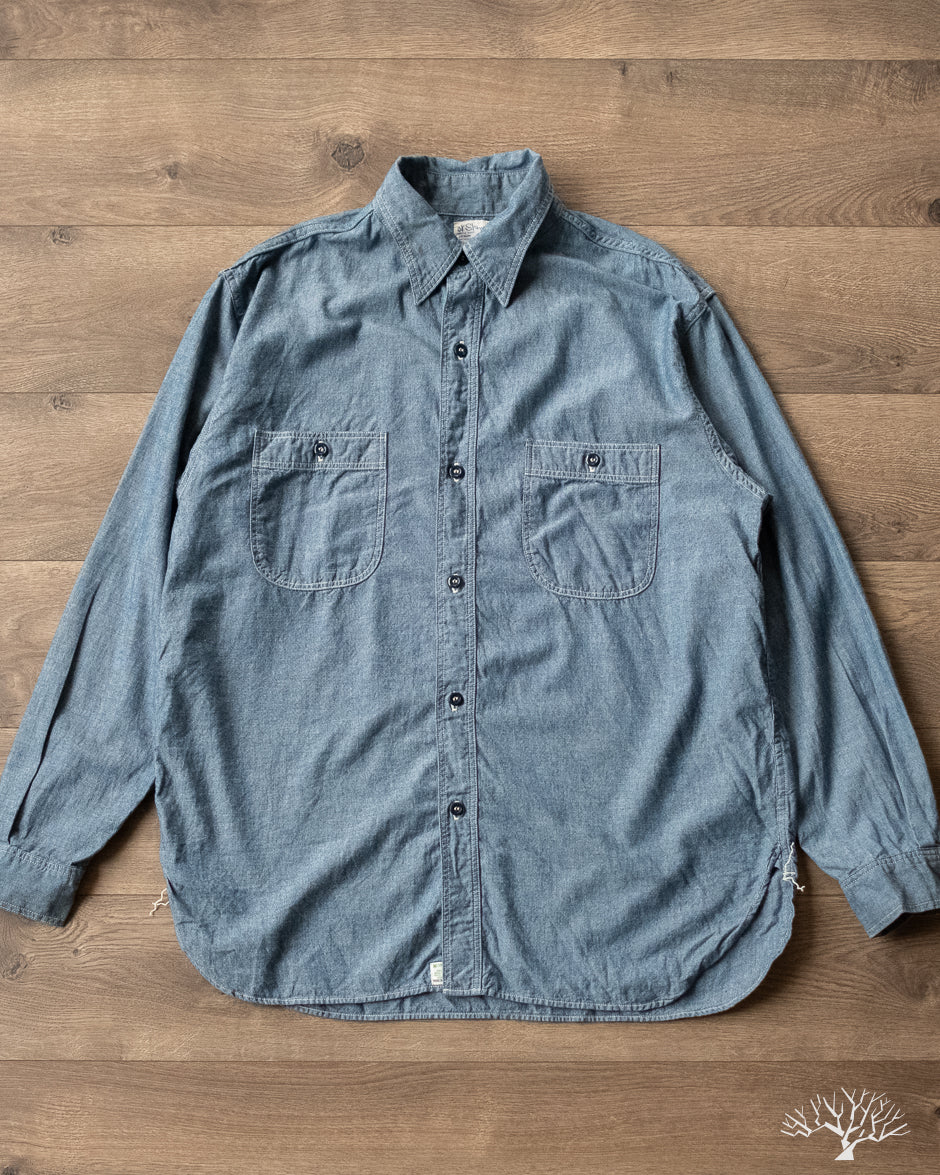 orSlow - Relaxed Fit Chambray Work Shirt Withered Fig orSlow - Relaxed Fit Chambray Work Shirt Withered Fig