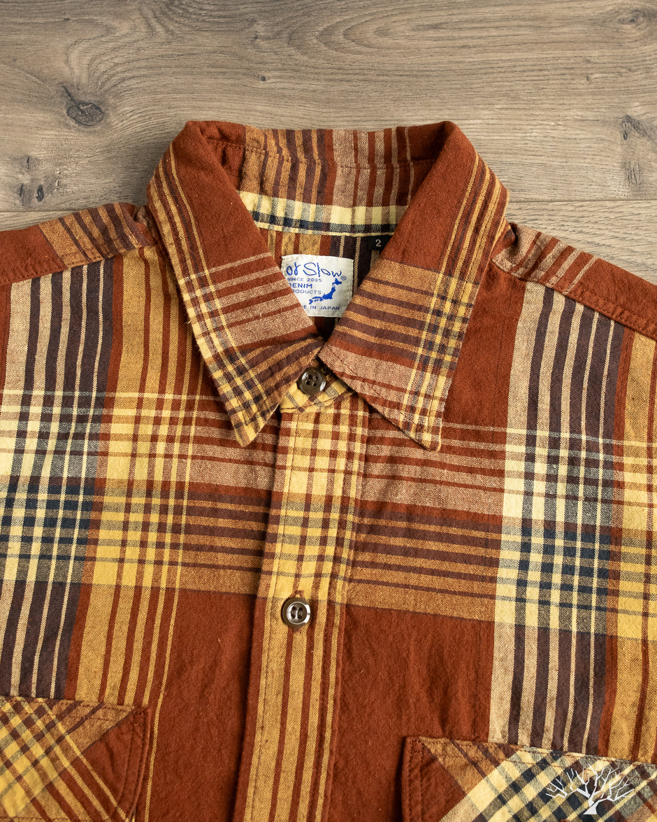 orSlow - Short Sleeve Original Check Work Shirt w/ Flap Pocket