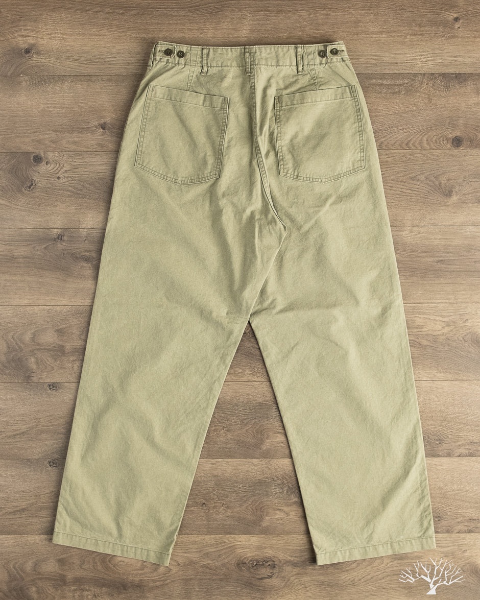 orSlow - Summer Fatigue Pants - Green – Withered Fig