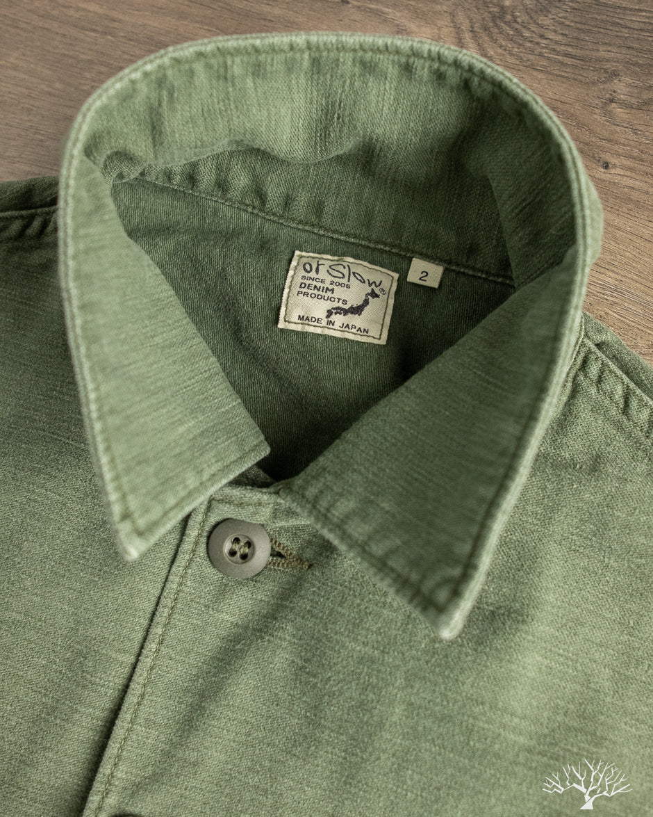 orSlow US army shirt サイズ3（サイズL) orSlow - U.S. Army Fatigue Shirt - Green Used – Withered Fig