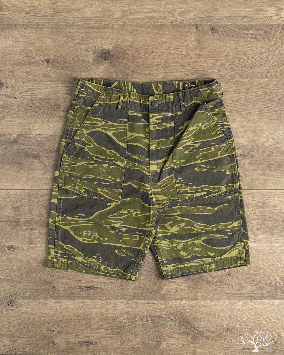 orSlow - Fatigue Shorts - Tiger Camo – Withered Fig