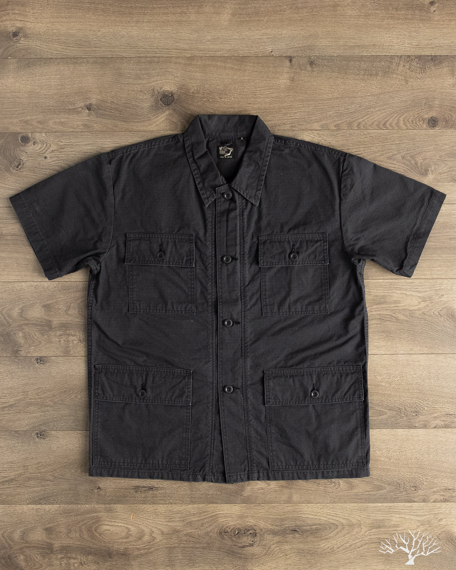 orSlow - Utility Short Sleeve Shirt Jacket - Navy – Withered Fig