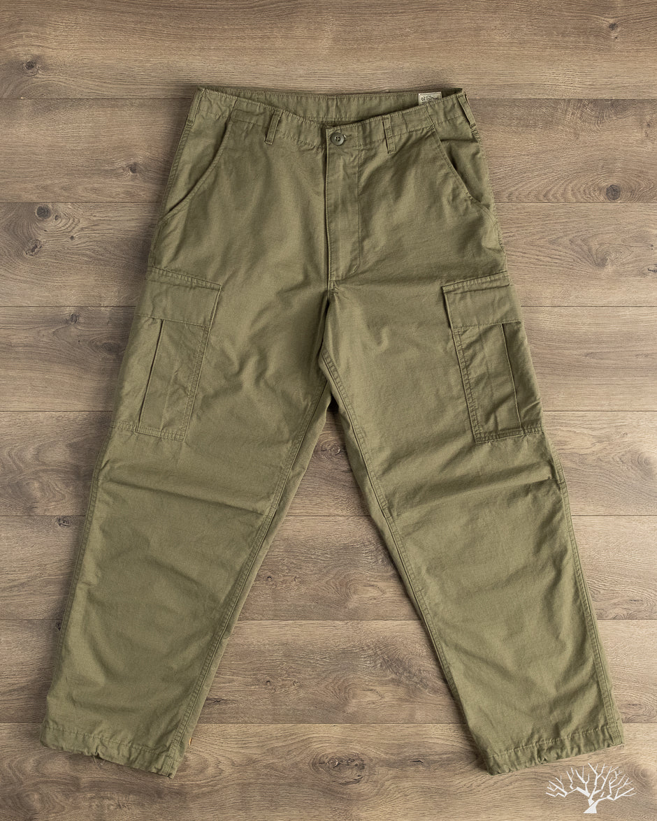 orSlow - Vintage Fit 6 Pocket Cargo Pants - Army Green Ripstop