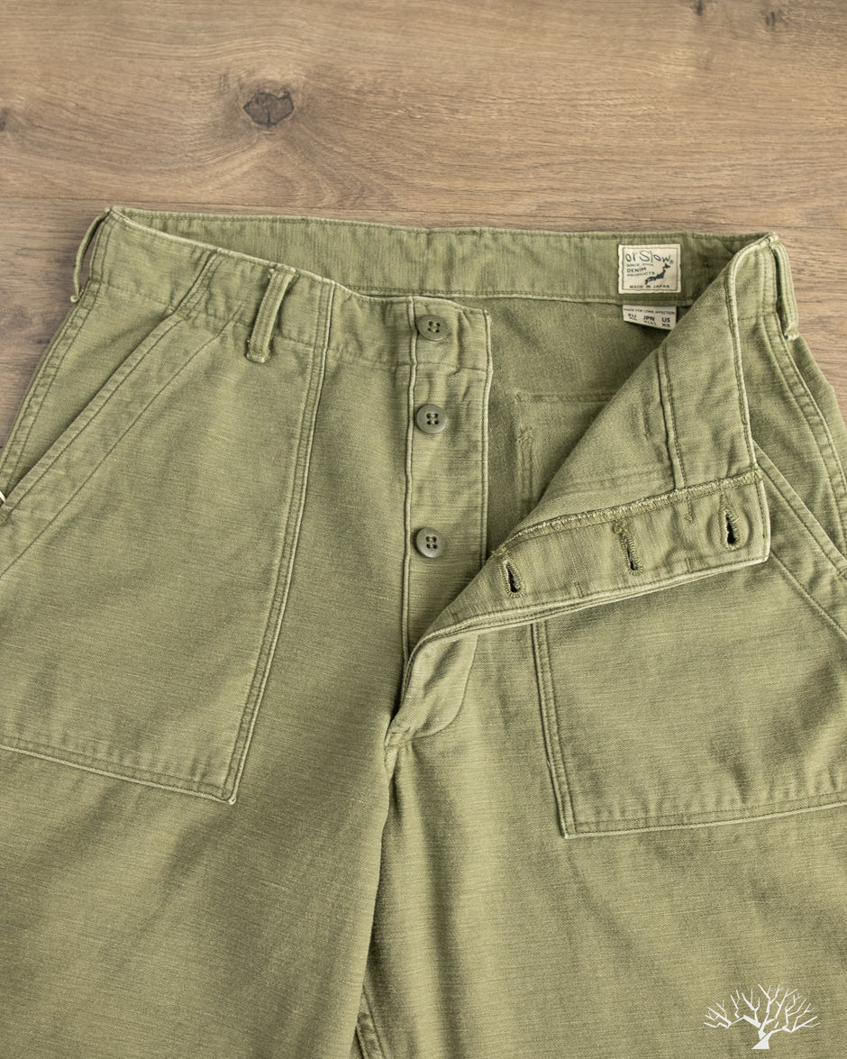 orSlow - Vintage Fit Fatigue Pants - Dark Olive Stone Used Wash